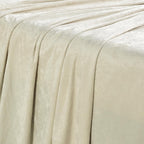 Velvet Beige Bed Set
