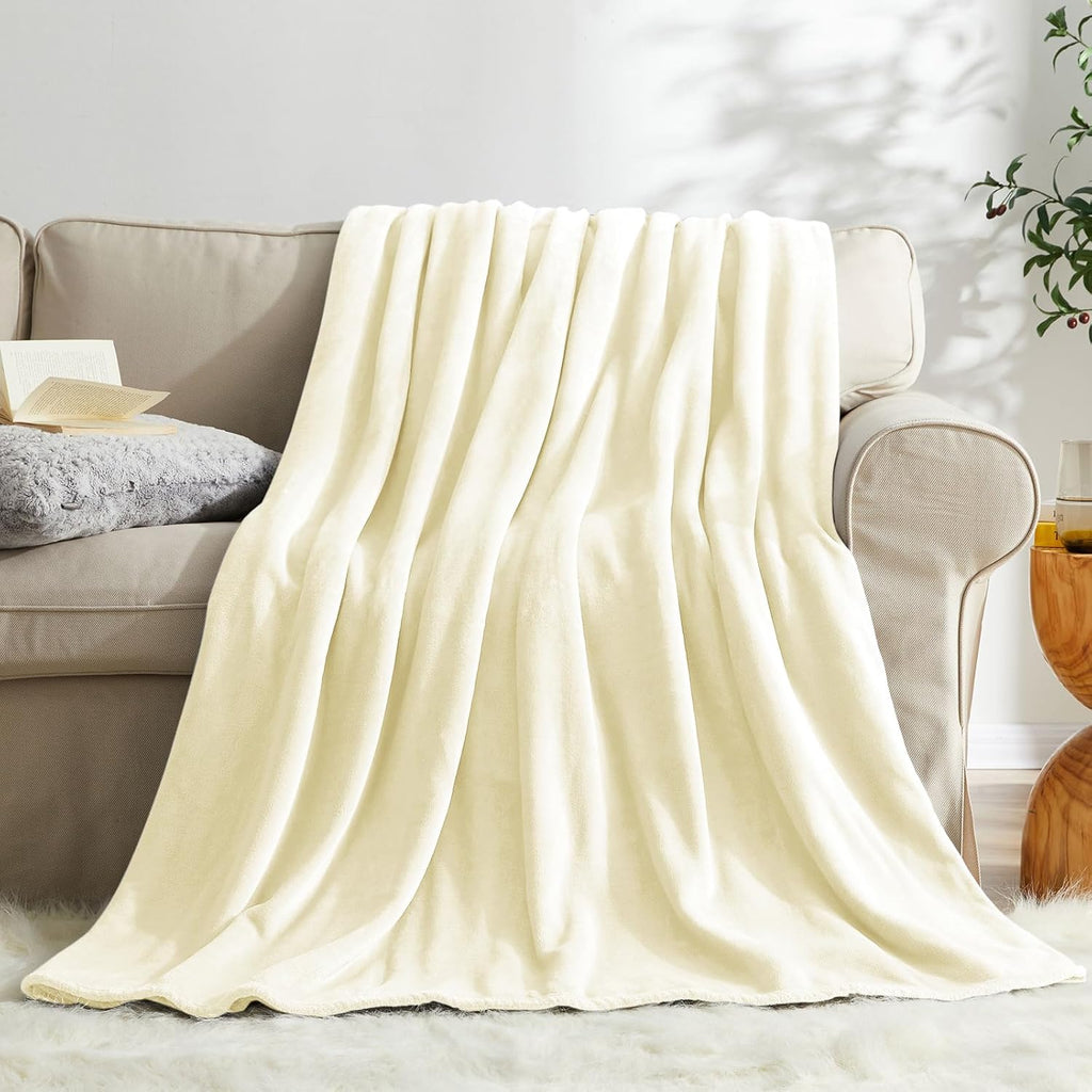 Ivory White Winter Throw Blanket
