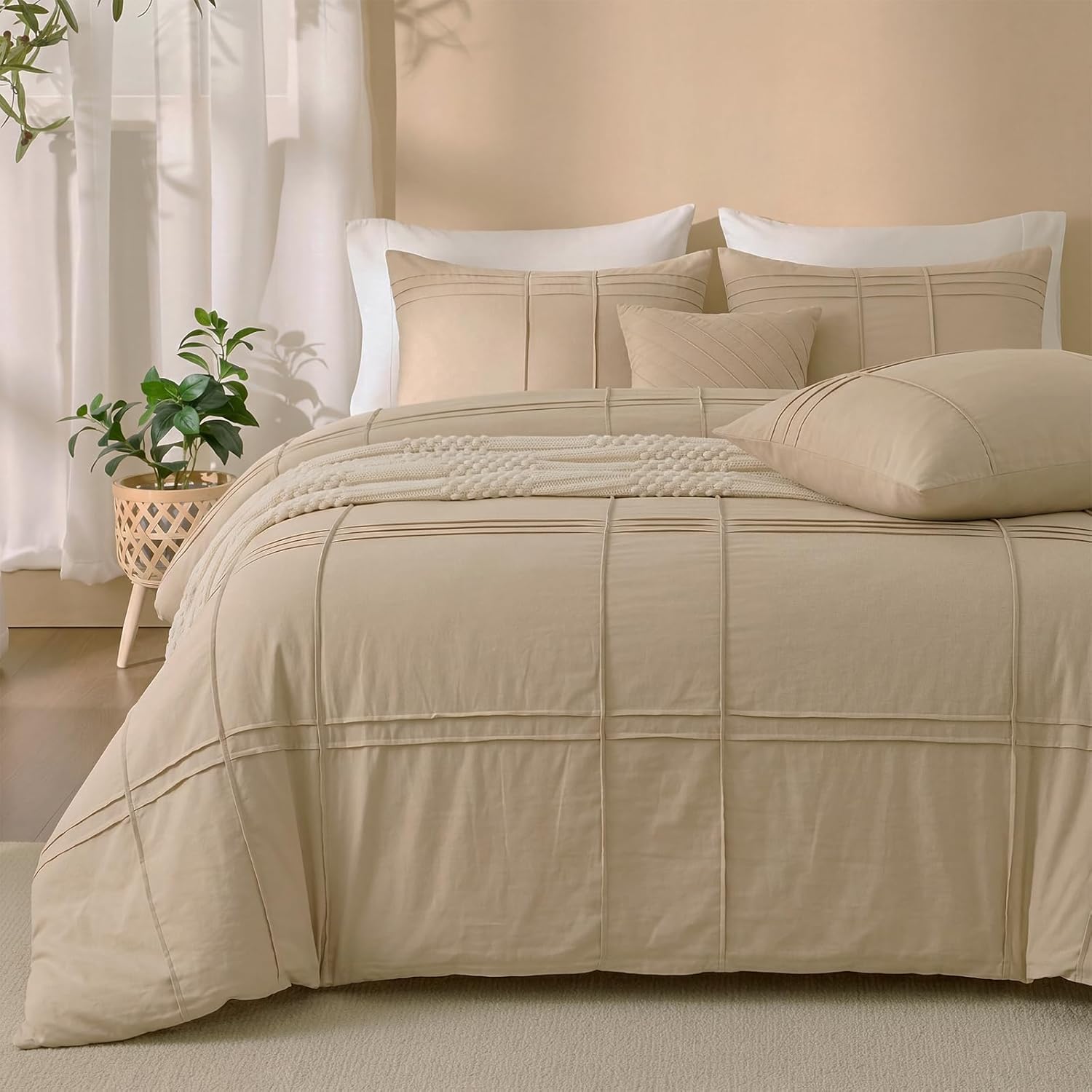 Cozy Line Beige Bed Set