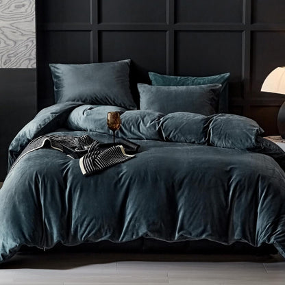 Charcoal Velvet Duvet Set