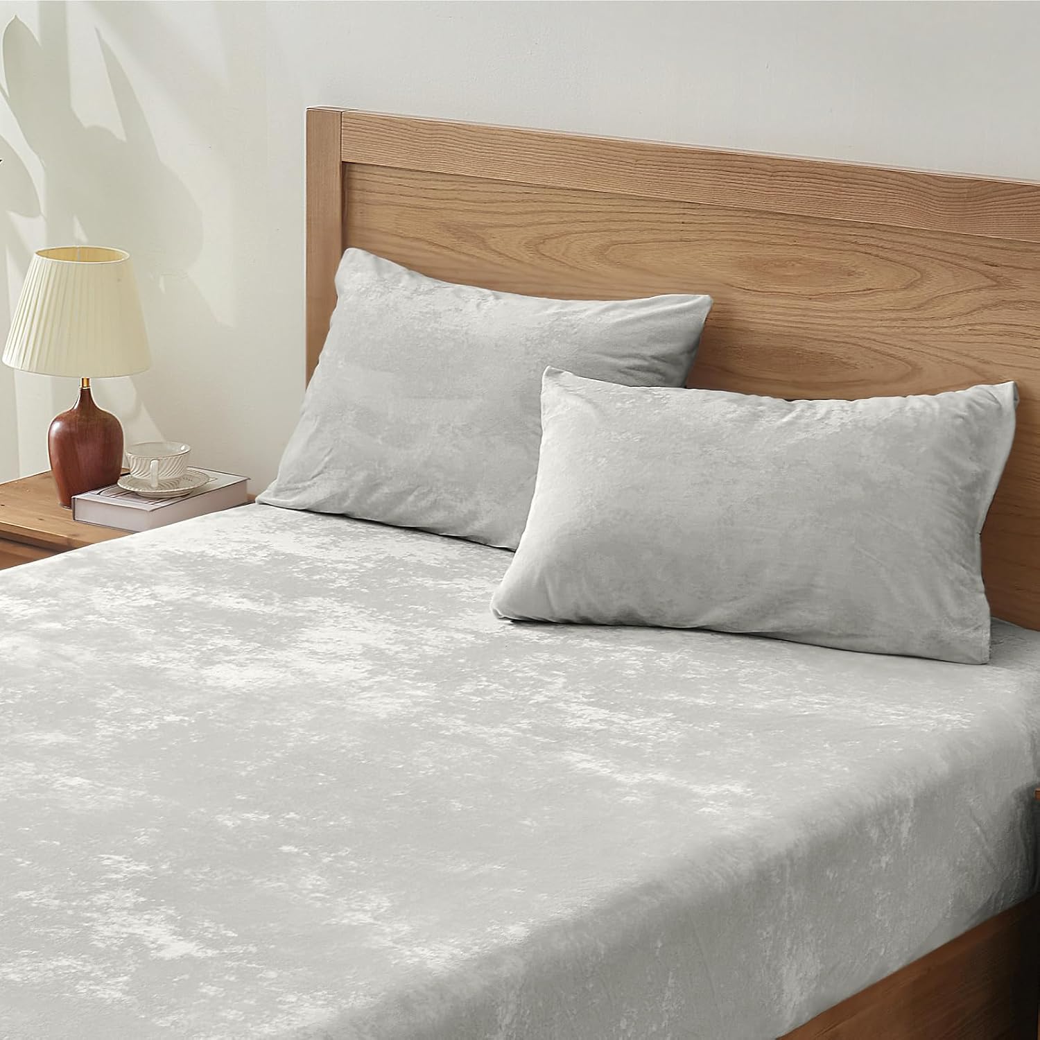 Silver Velvet Fitted Sheet