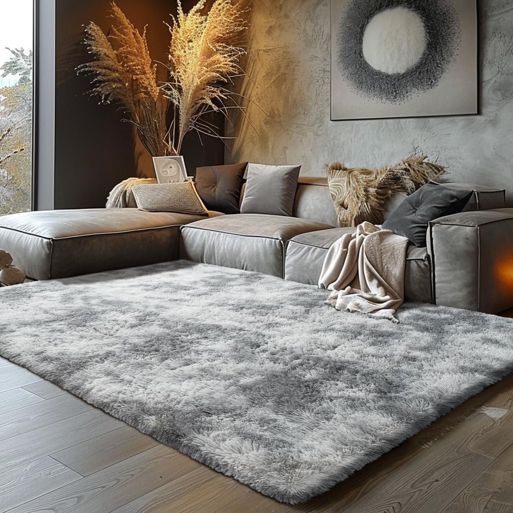 Silver Tyedye Shaggy Carpet