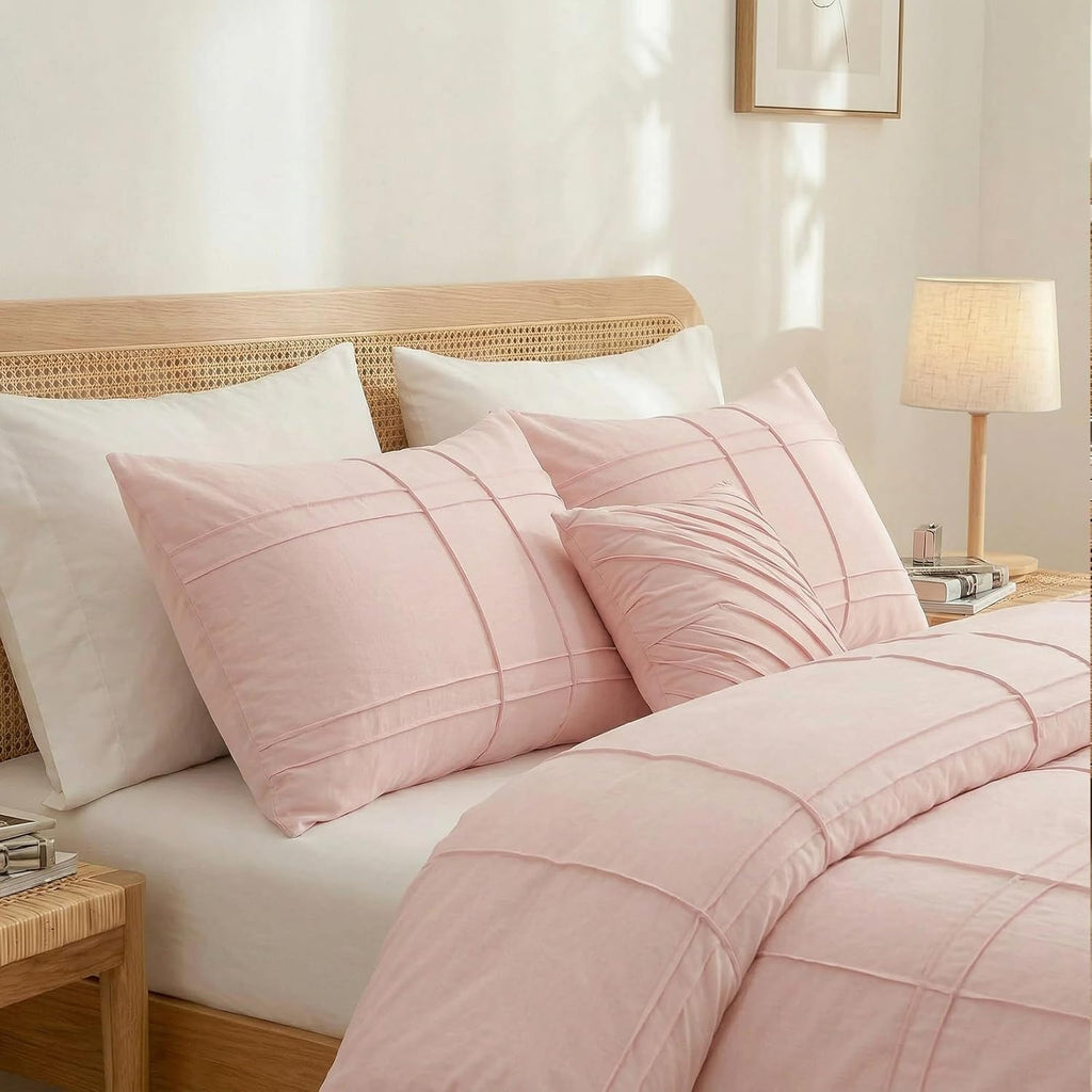 Cozy Line Blush Pink Bed Set