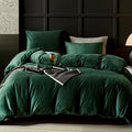 Emerald Green Velvet Duvet Set