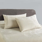 Velvet Beige Bed Set