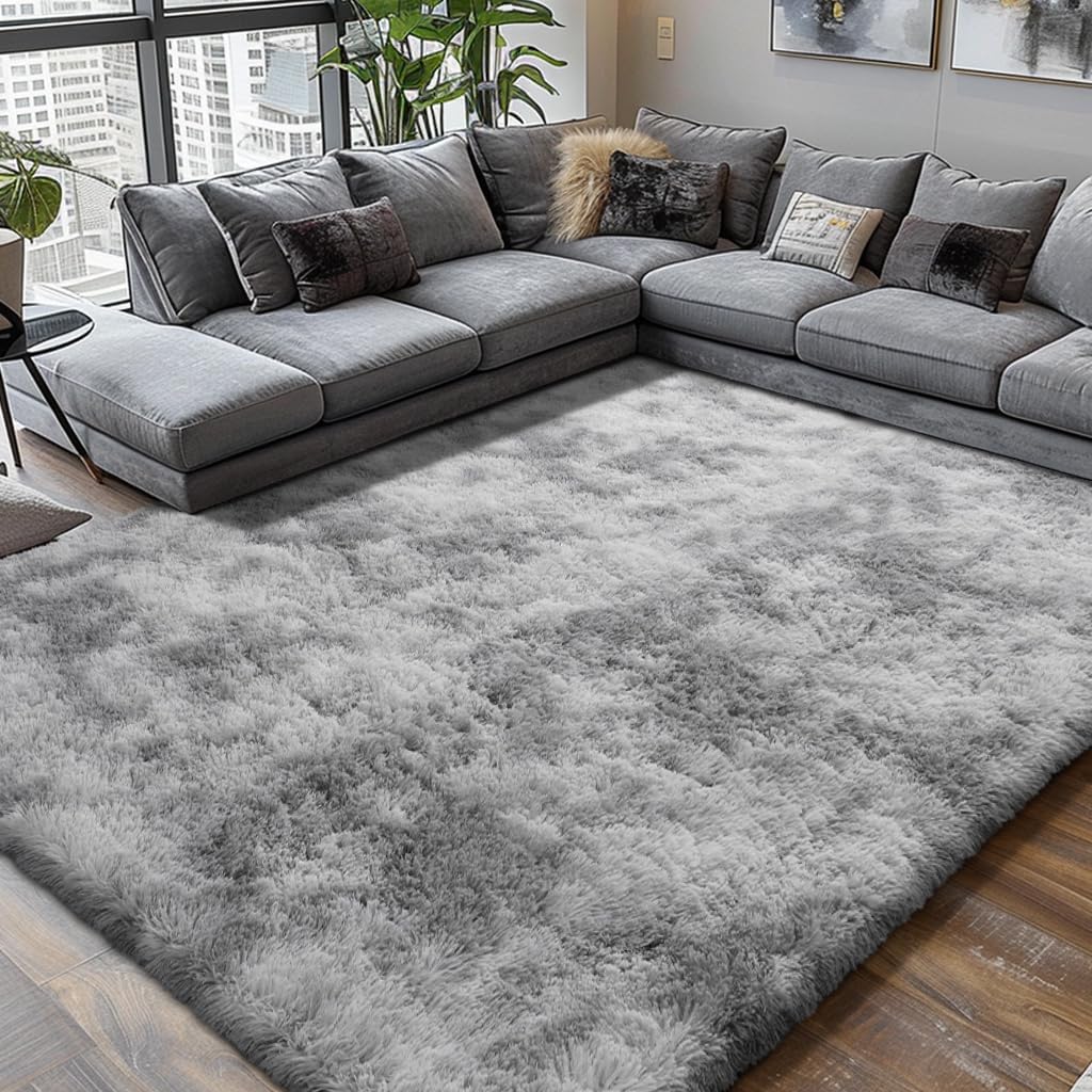 Silver Tyedye Shaggy Carpet