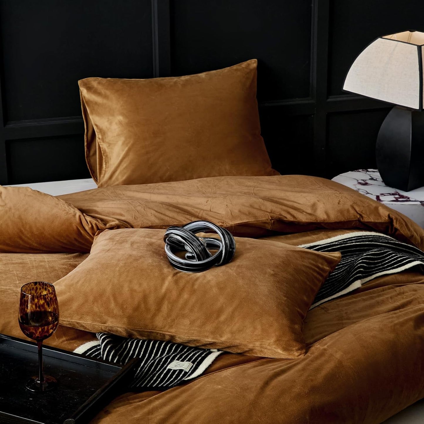 Burnt Orange Velvet Duvet Set
