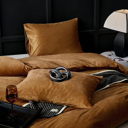 Burnt Orange Velvet Duvet Set