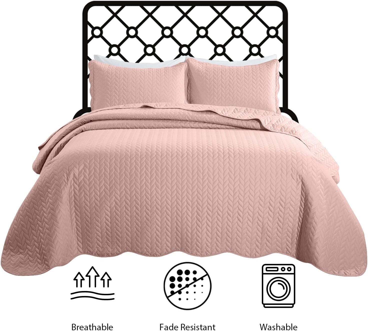 Autumn Bliss Blush Pink Bedspread