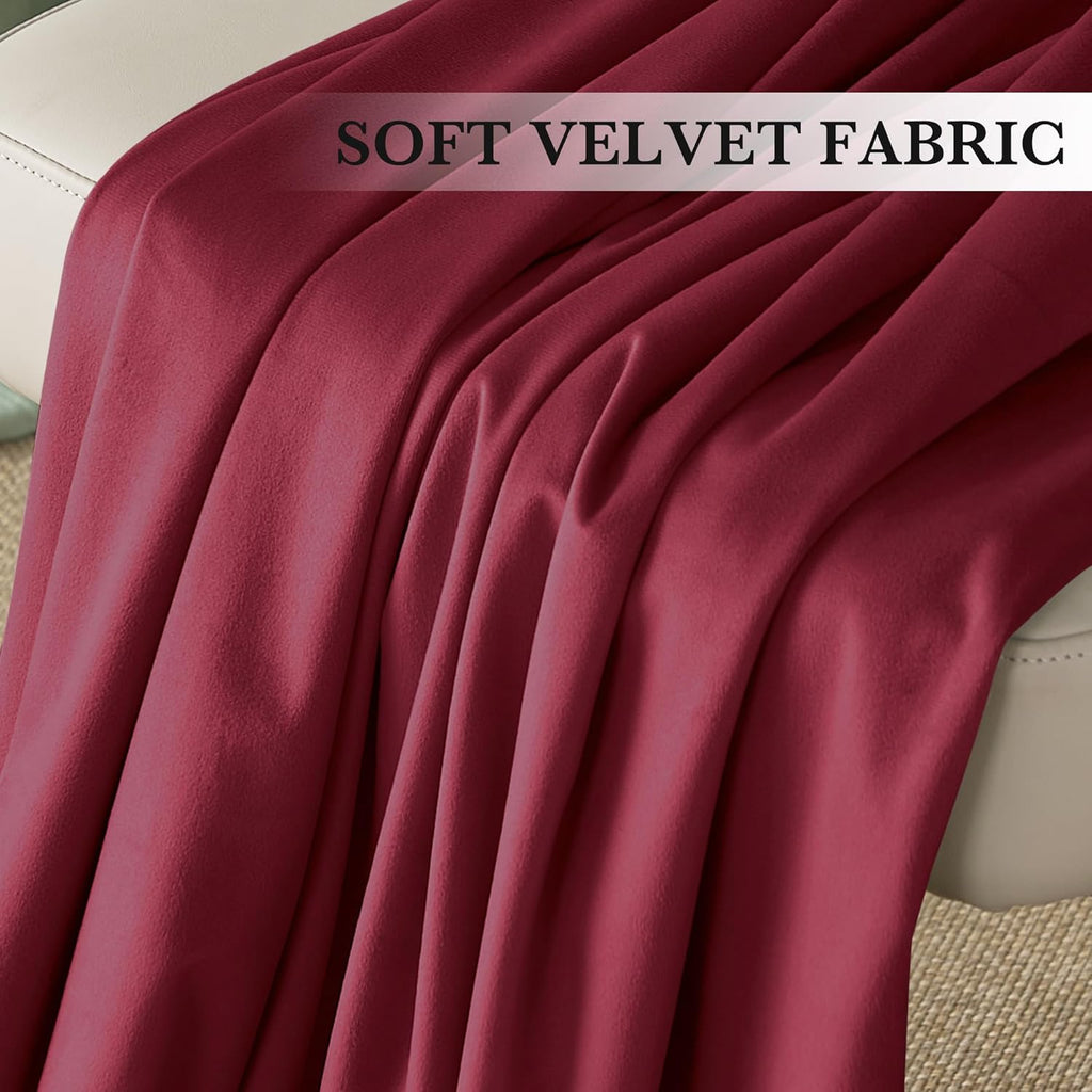 Jaguar Maroon Velvet Curtains