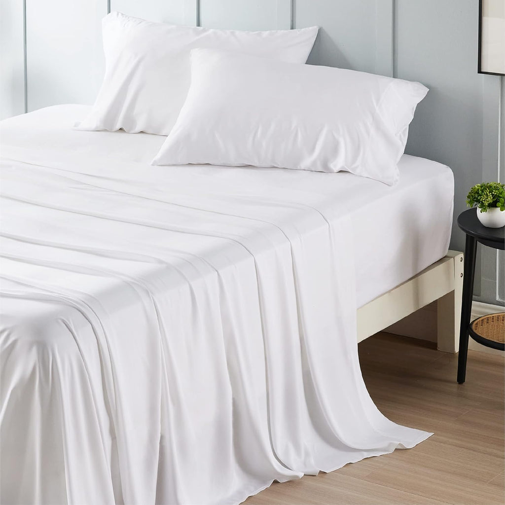 White Satin Bed Set