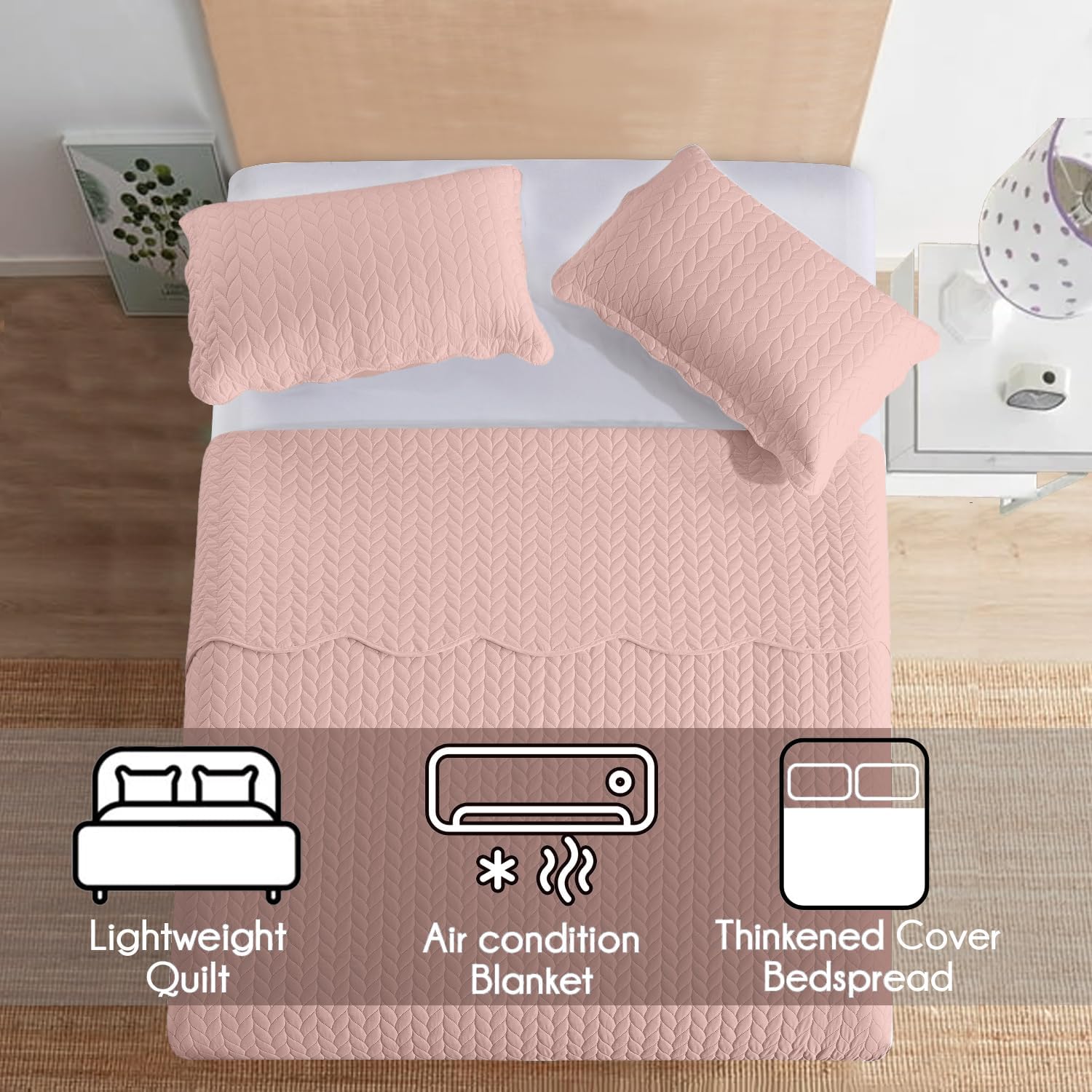 Autumn Bliss Blush Pink Bedspread