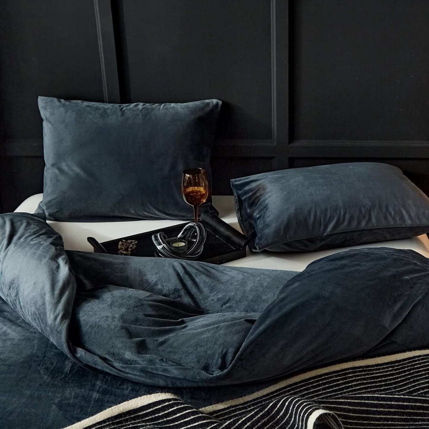 Charcoal Velvet Duvet Set