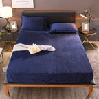 Navy Fleece Fitted Sheet