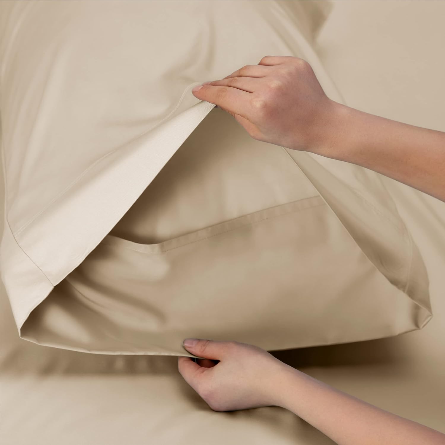 Beige Satin Bed Set