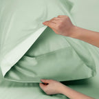 Sage Green Satin Bed Set
