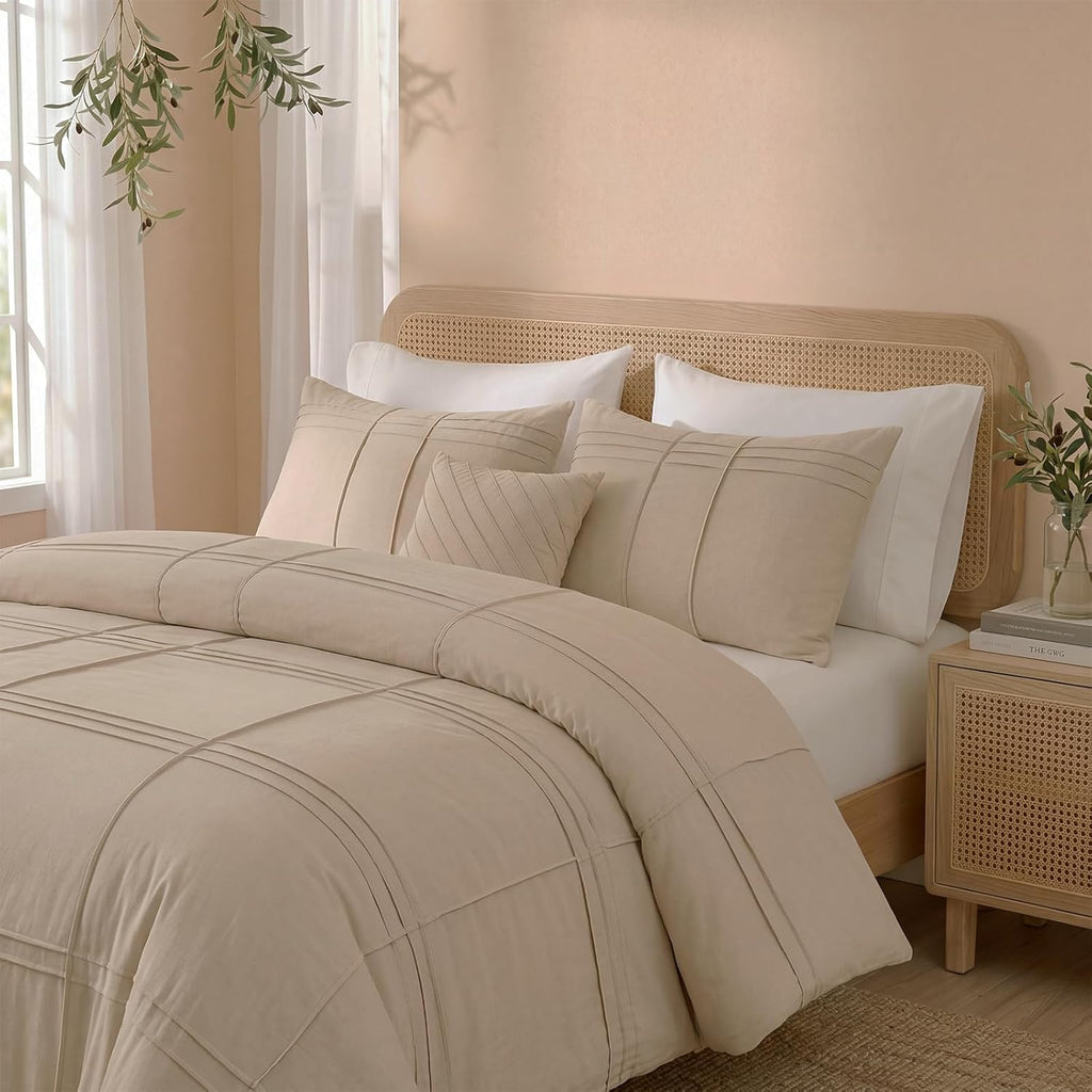 Cozy Line Beige Bed Set