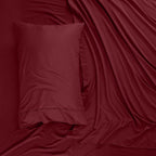 Poly Cotton Maroon Flat Sheet