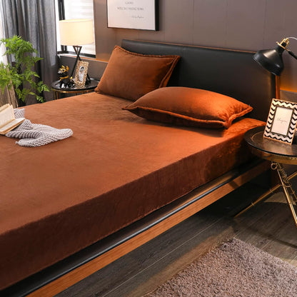 Coffee Fleece Fitted Sheet