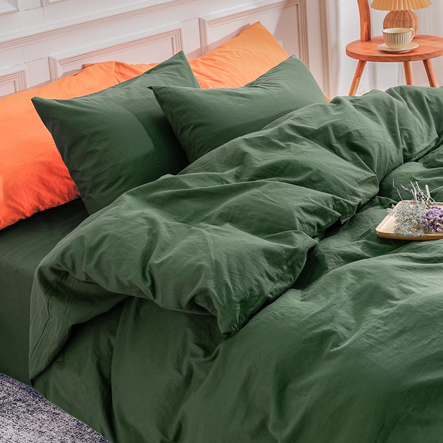 Dark Green On Cloud Bed Set