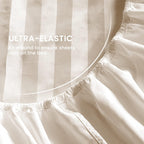 Satin Striped Beige Bed Set