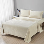 Velvet Beige Bed Set