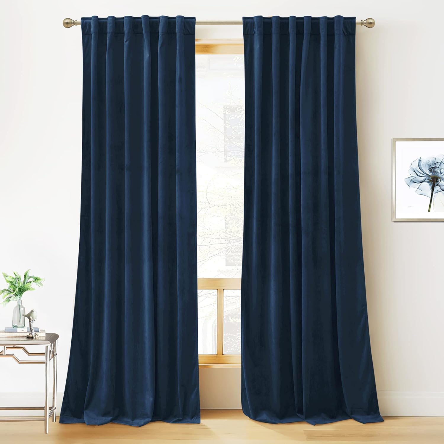 Jaguar Navy Blue Velvet Curtains