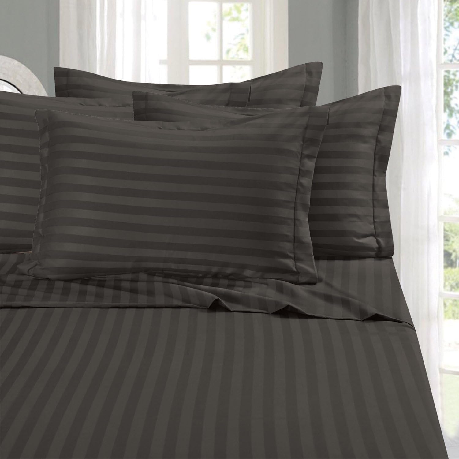 DualWeave Satin Charcoal Grey Sheet Set