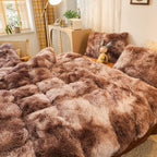 Coffee Brown Tye & Dye Shaggy Set
