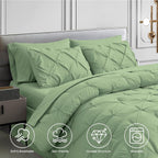 Sage Green Pleated Pintuck Comforter