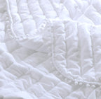 Pom Pom White Bed Spread