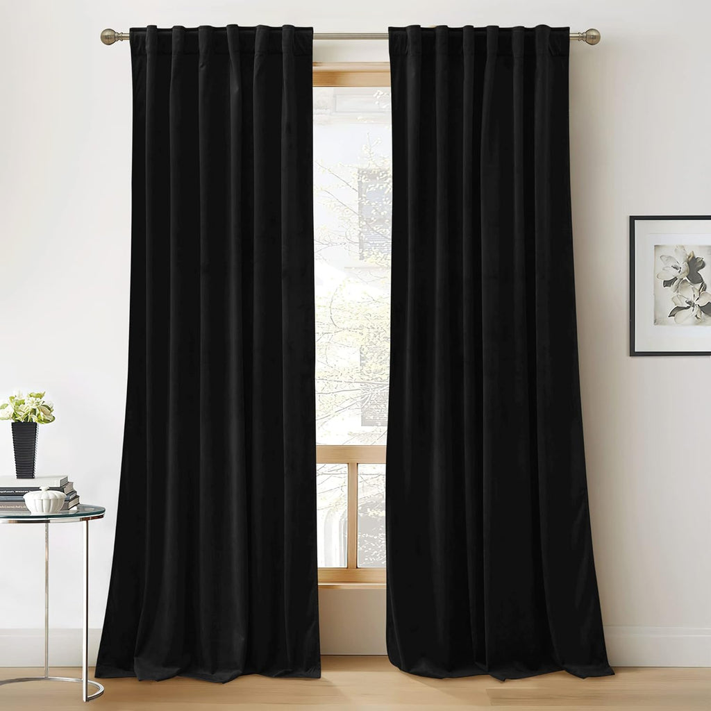 Jaguar Black Velvet Curtains