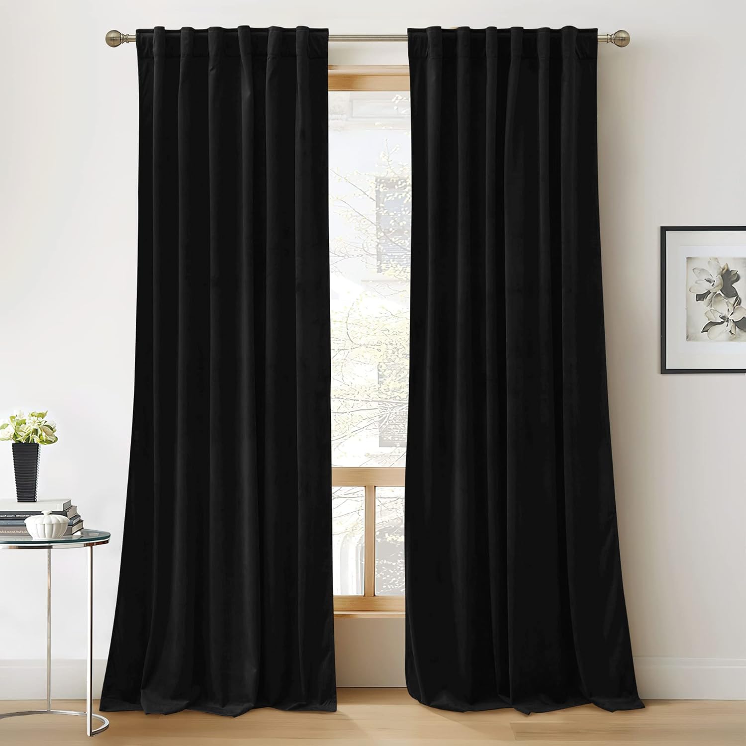 Jaguar Black Velvet Curtains