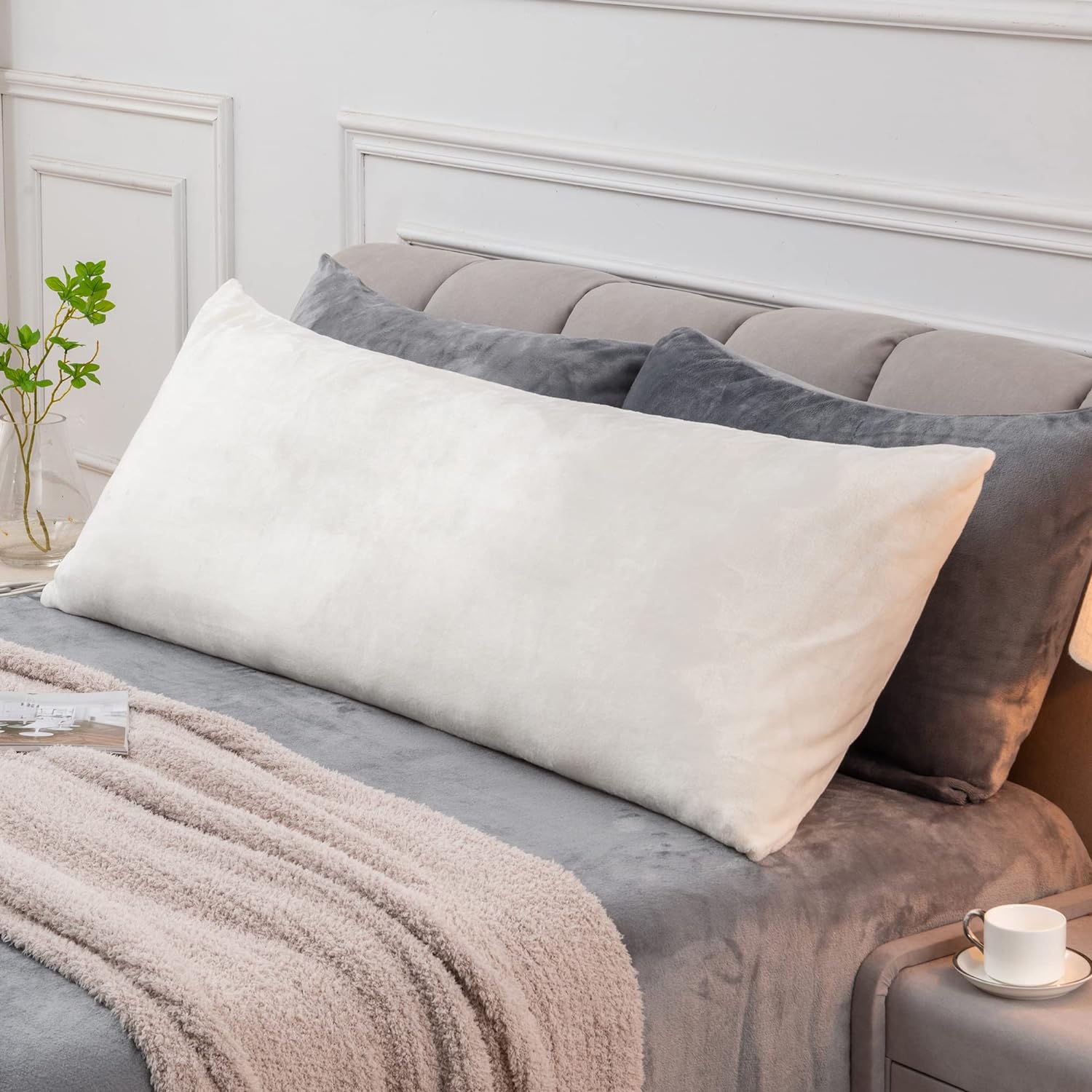 Beige Fleece Body Pillow