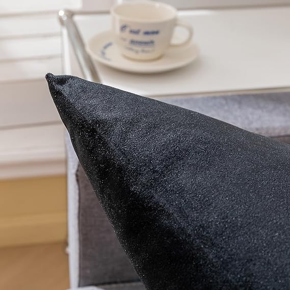 Black Velvet Cushion Pair