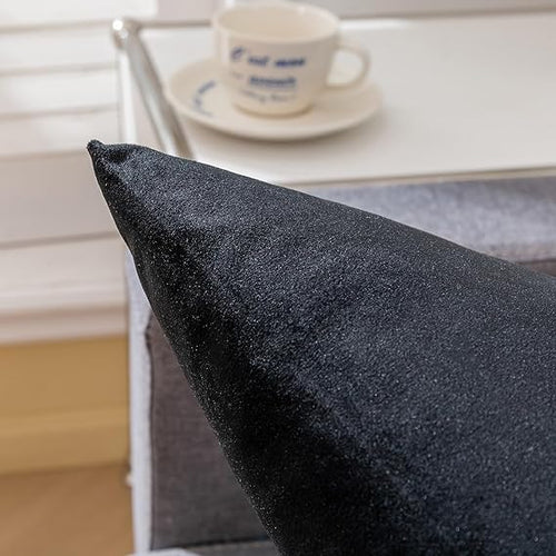 Black Velvet Cushion Pair