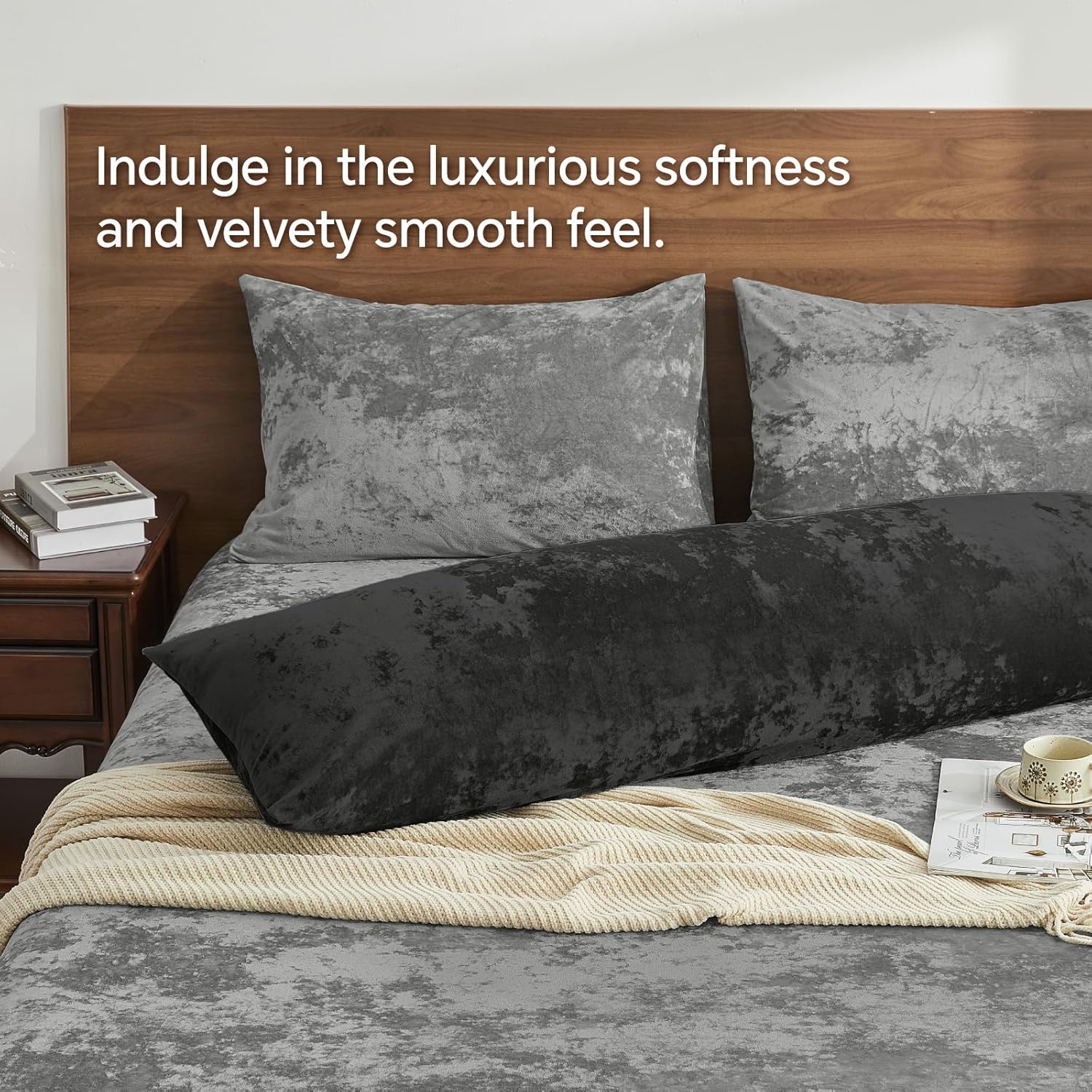 Black Velvet Body Pillow