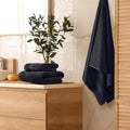 Black 3 Pcs Bath Towel Set