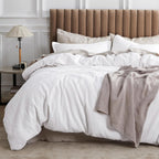 White Waffle Weave Duvet Set