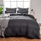 DualWeave Satin Charcoal Grey Bed Set