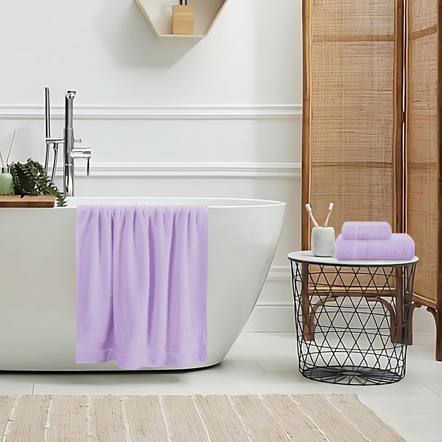 Lilac 3 Pcs Bath Towel Set