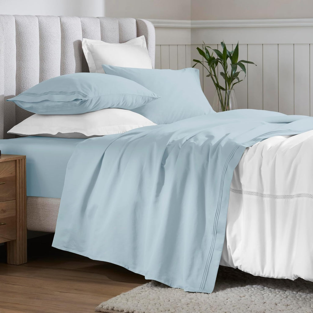 Imperial line Egyption Cotton Bed Set Sky Blue Bed Set