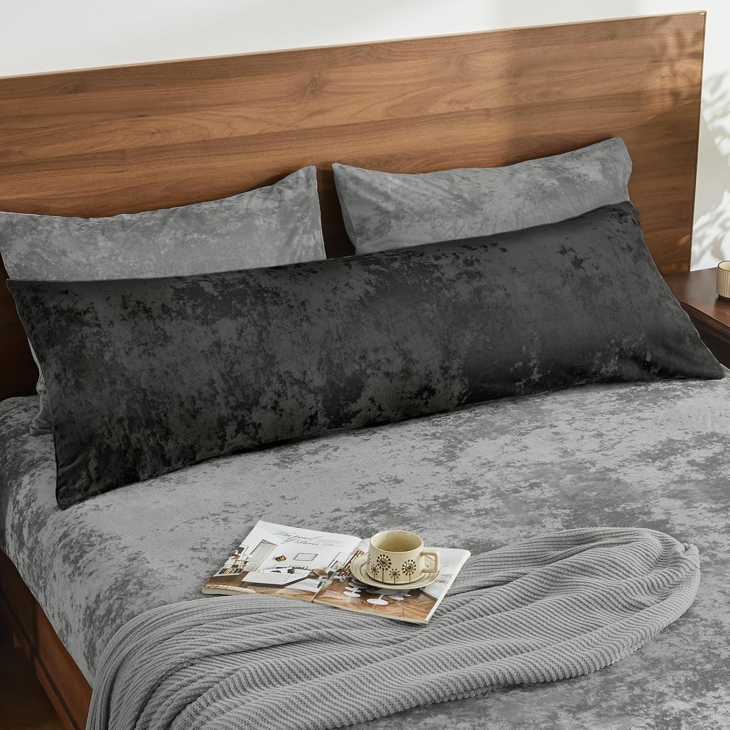 Black Velvet Body Pillow