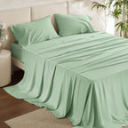 Sage Green Satin Bed Set