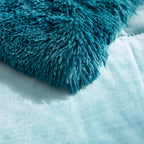 Shaggy Teal Bed Set