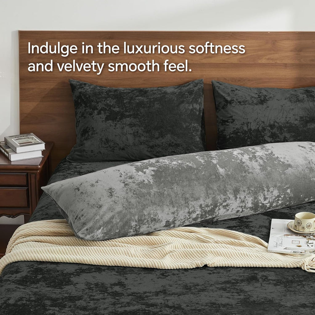 Grey Velvet Body Pillow