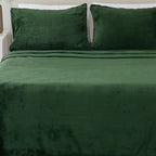 Forest Green Fleece Blanket Set