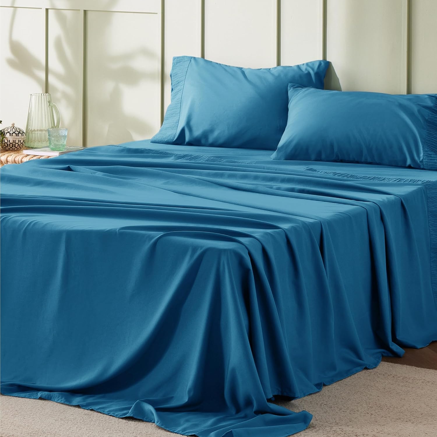 Poly Cotton Teal Flat Sheet
