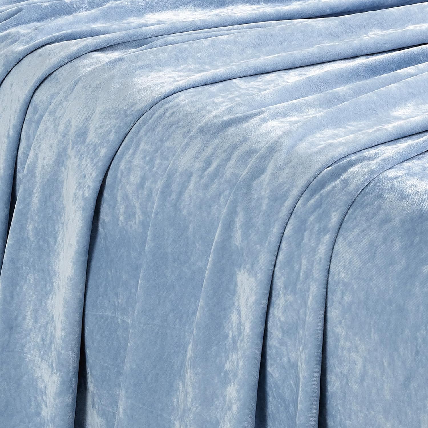 Velvet Light Blue Bed Set