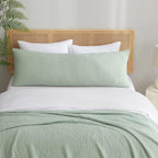 Waffle Weave Sage Green Body Pillow